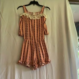 Youth Large 12 Heart & Arrow Pink Romper Dress